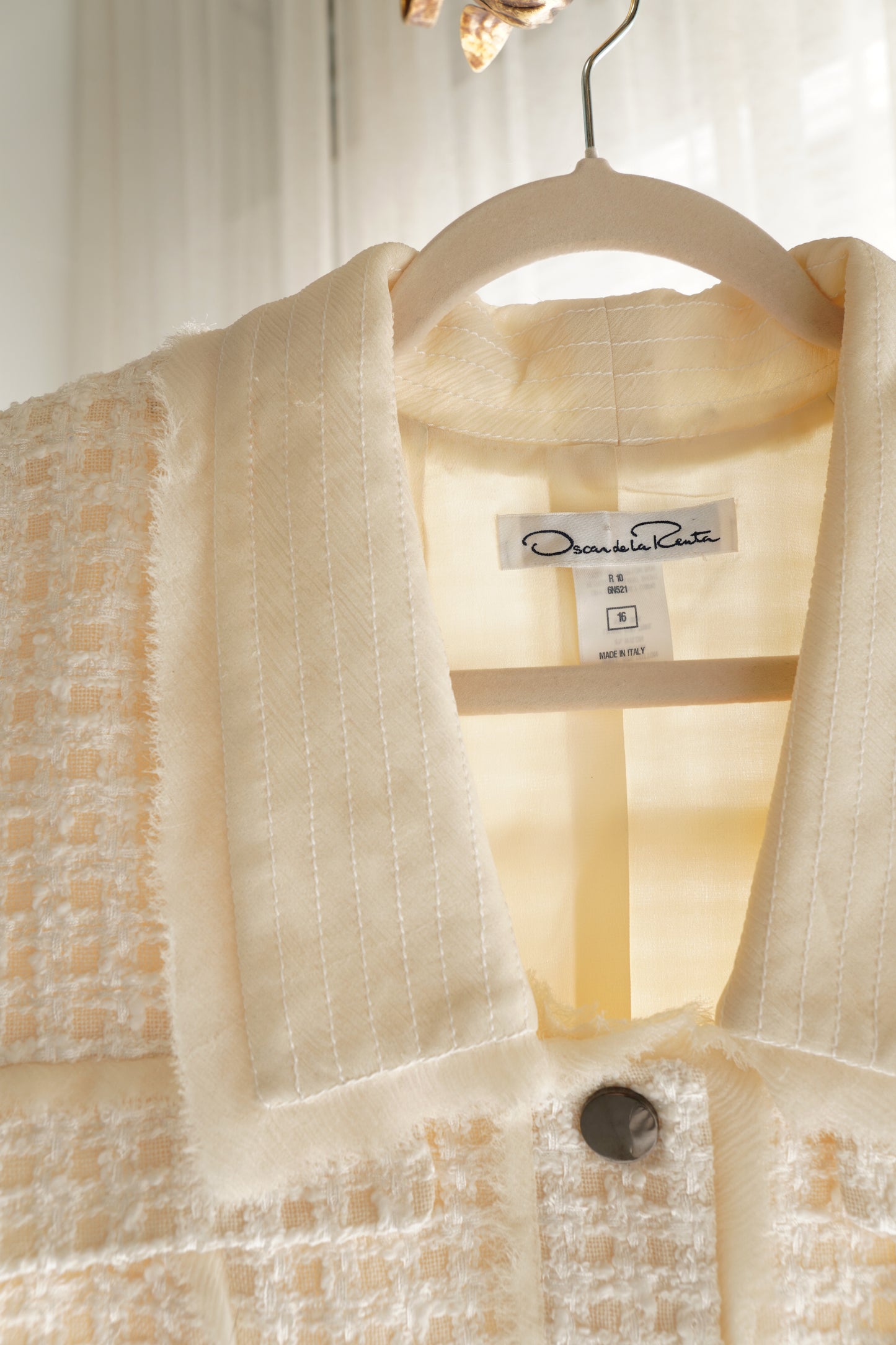 Oscar de la Renta Resort Ivory Tweed Jacket