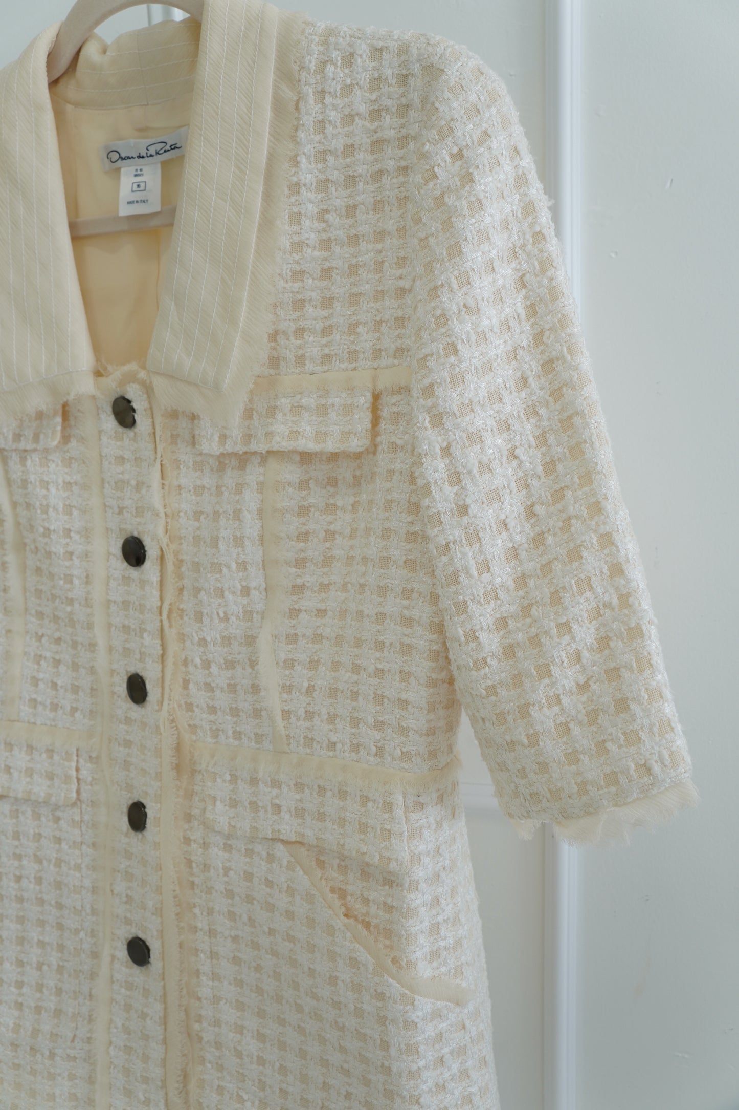 Oscar de la Renta Resort Ivory Tweed Jacket