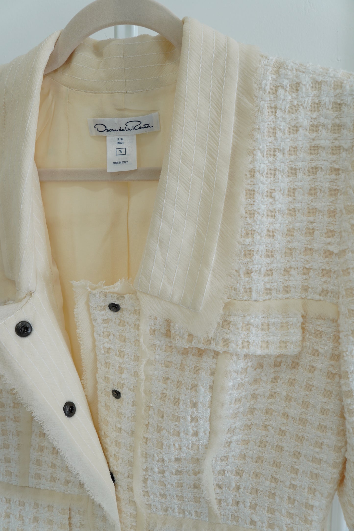 Oscar de la Renta Resort Ivory Tweed Jacket