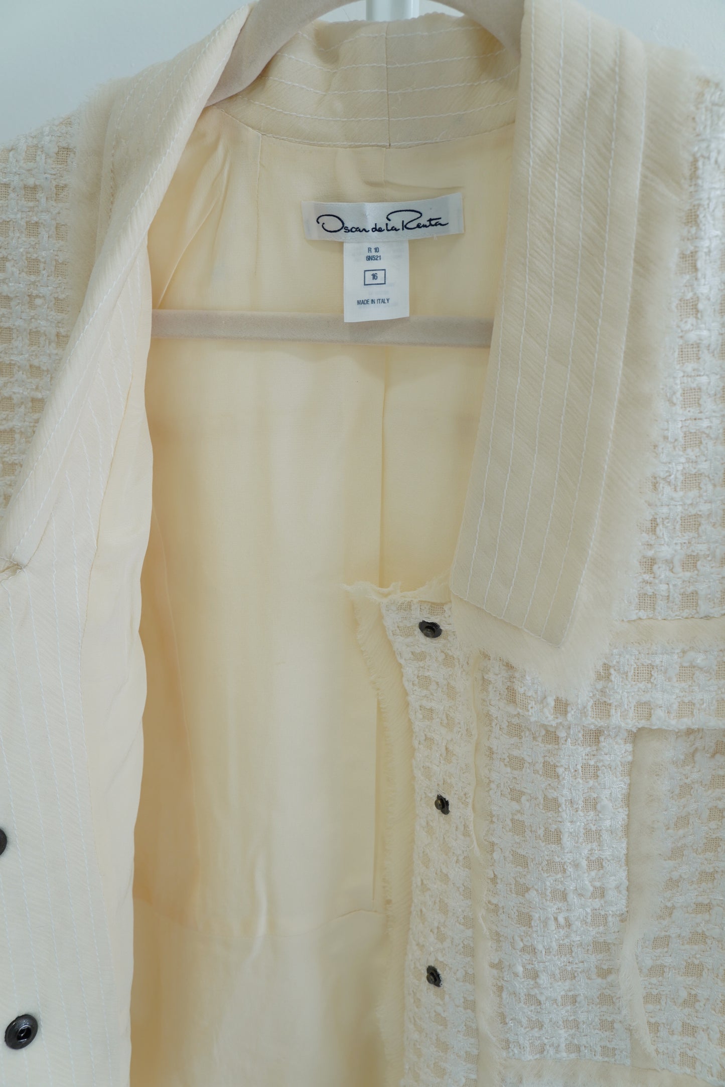 Oscar de la Renta Resort Ivory Tweed Jacket