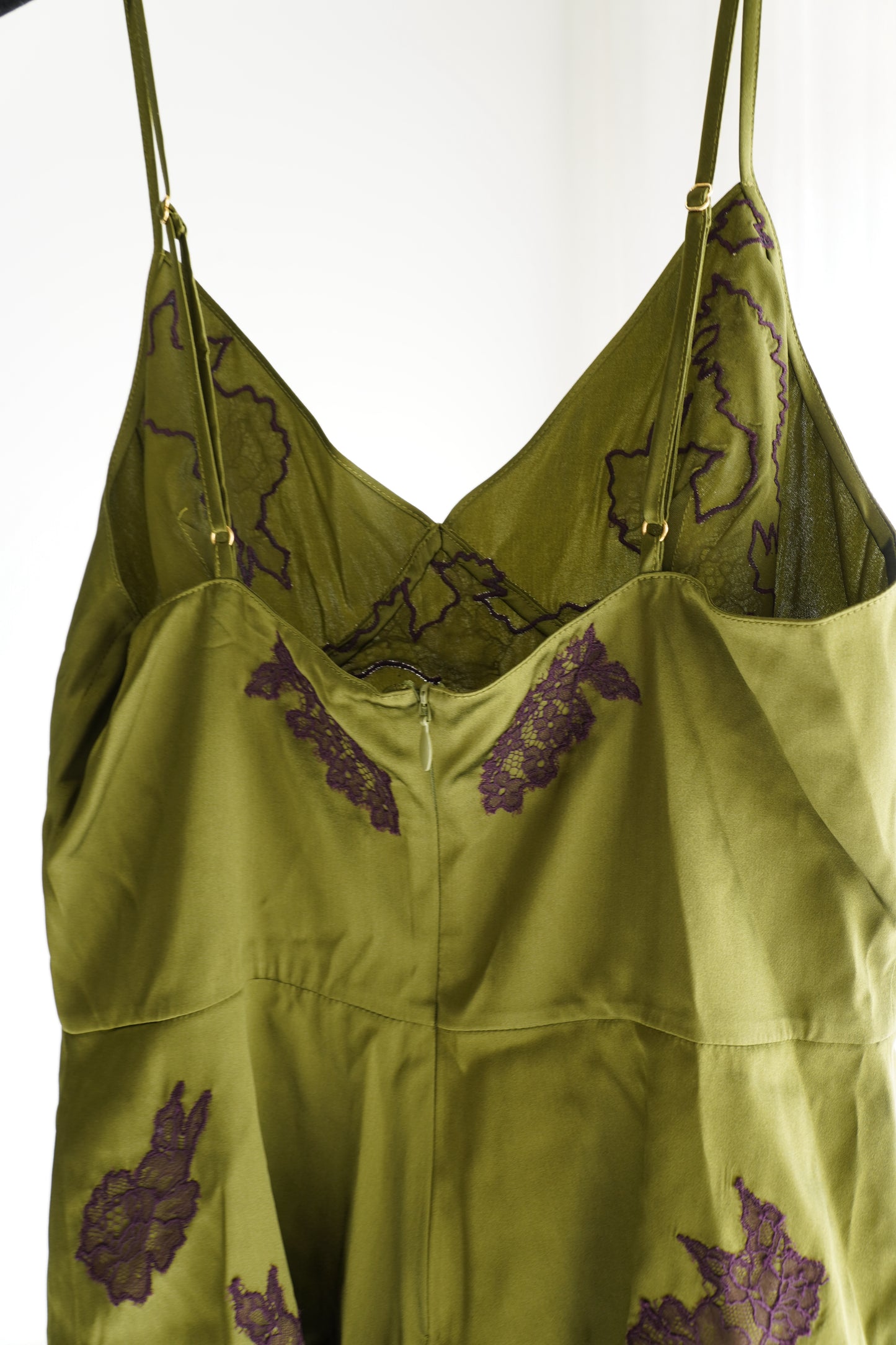 Agent Provocateur Christi Teddy in Green Silk Satin