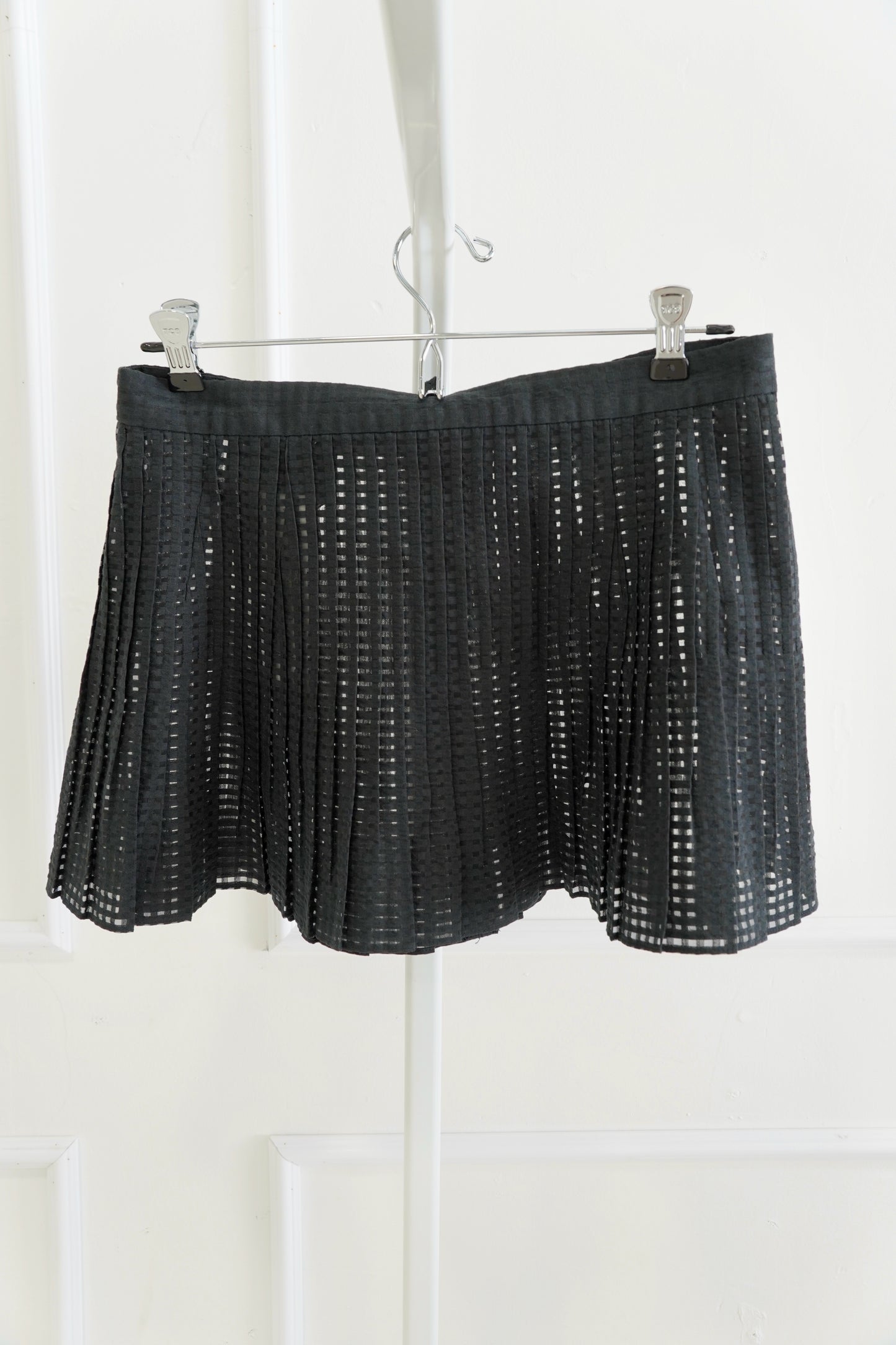 Sheer Akris Pleated Mini Skirt