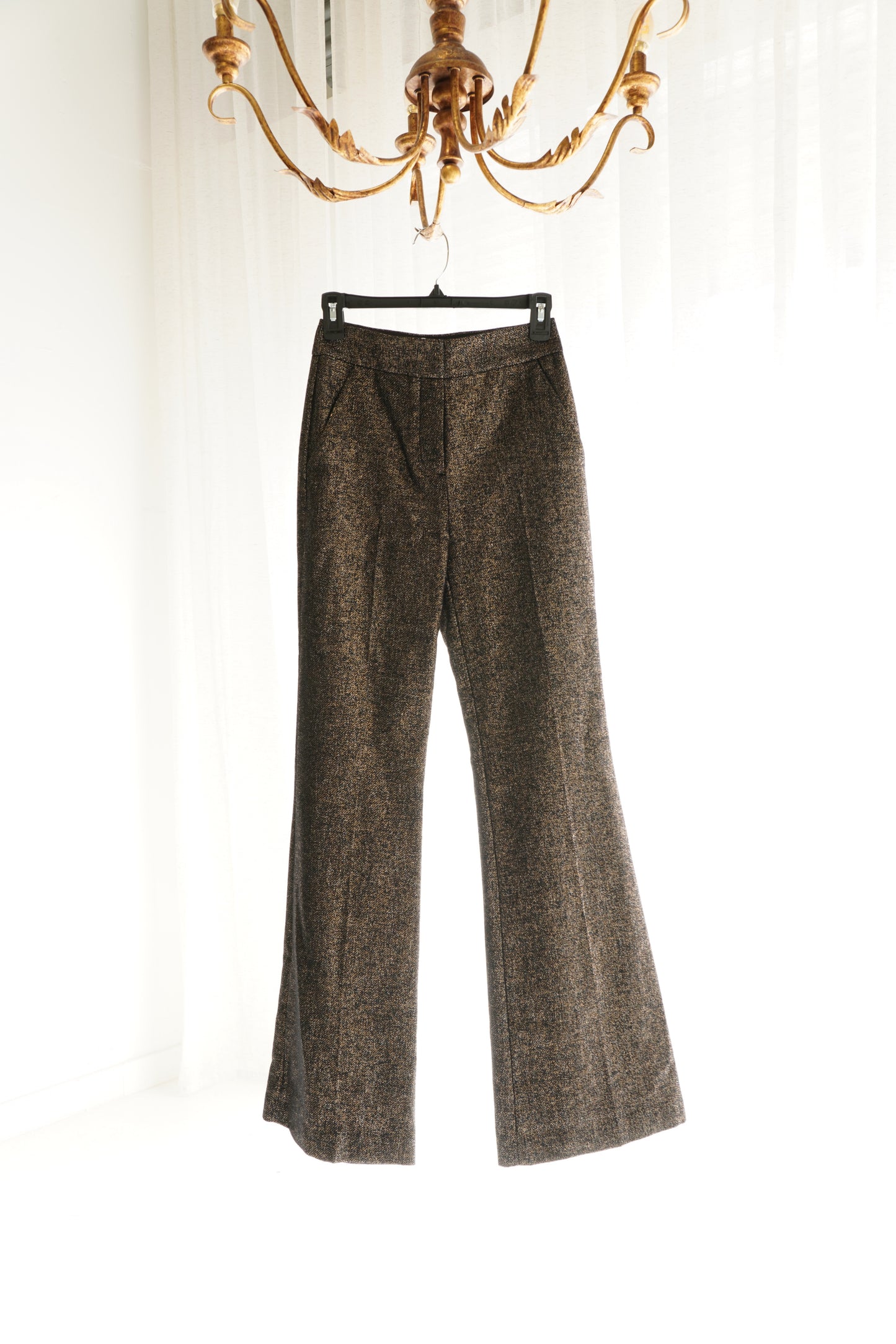 Veronica Beard “Lebone” Sparkly Wool-Blend Pants