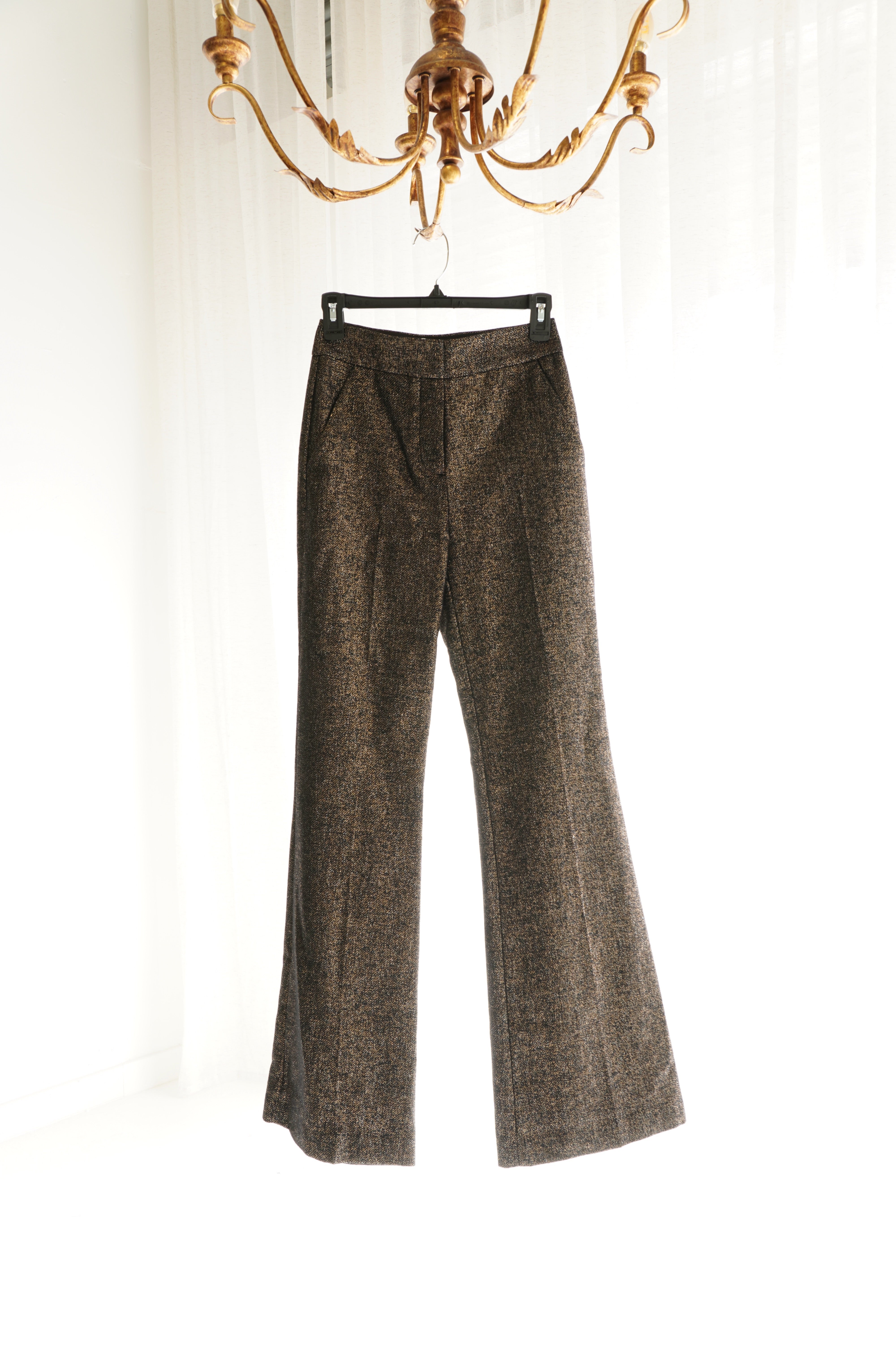 Veronica Beard “Lebone” Sparkly Wool-Blend Pants