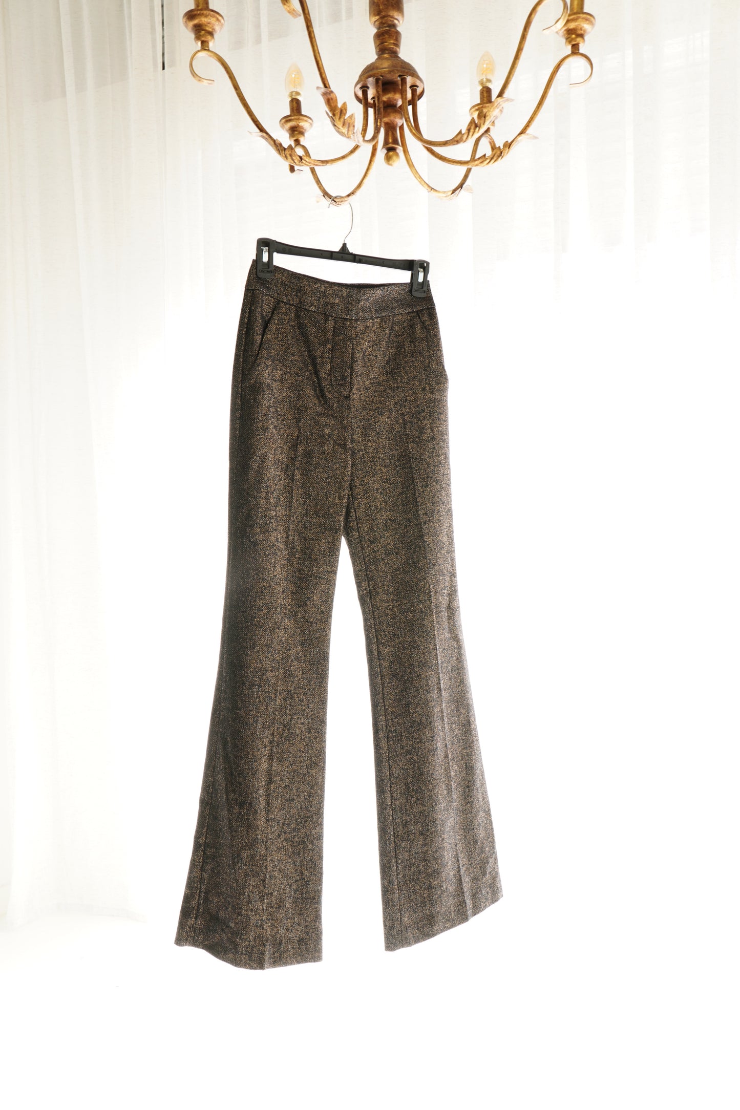 Veronica Beard “Lebone” Sparkly Wool-Blend Pants
