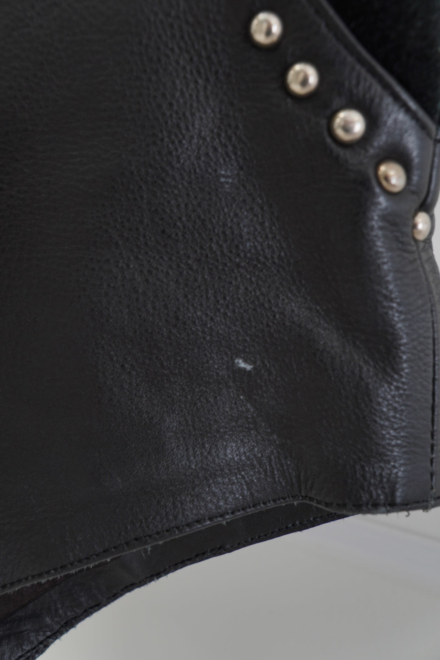 Understated Leather Studded Leather Shorts with Suede Panels
