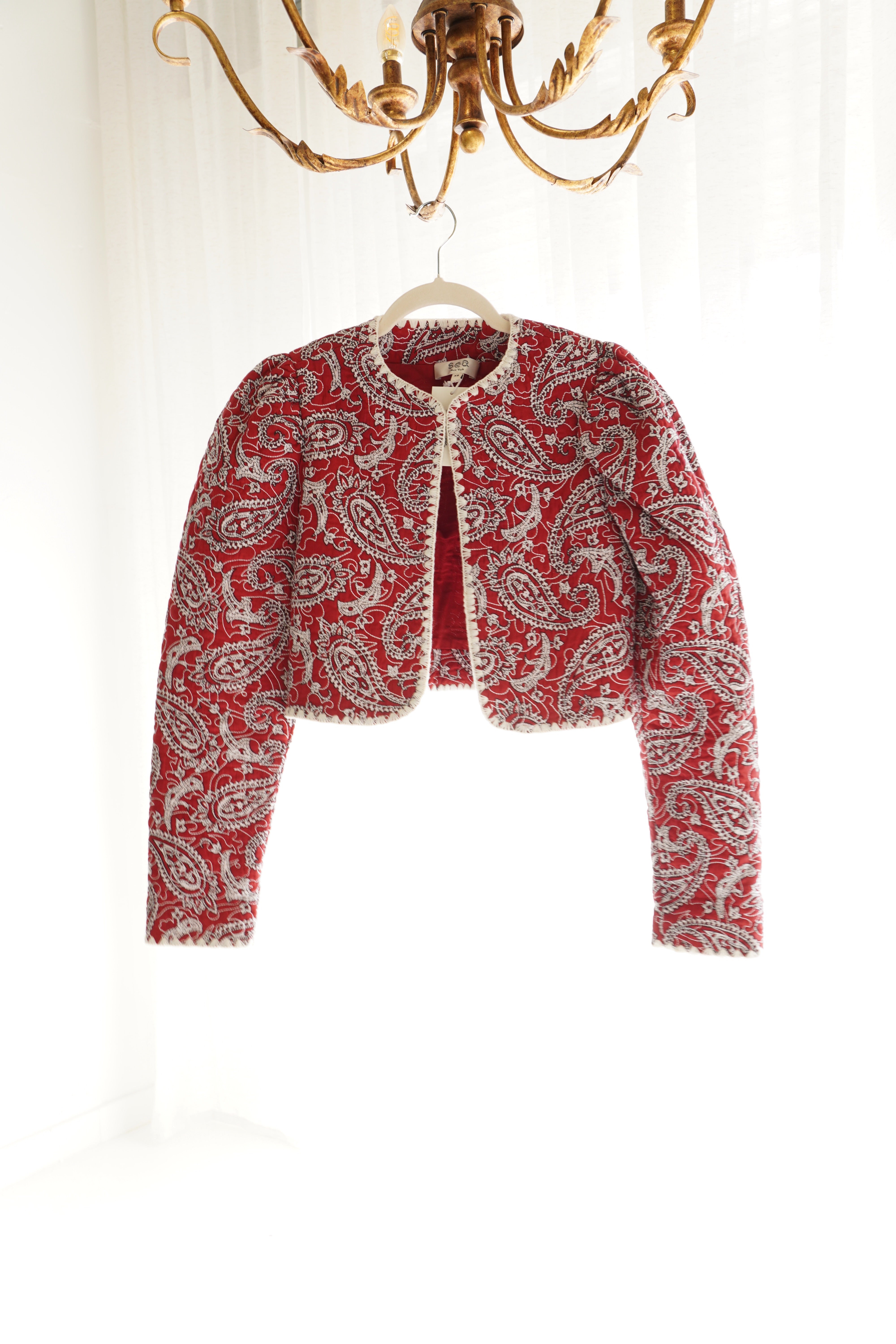 Sea New York “Theodora” Paisley Quilted Cropped Jacket with Tags