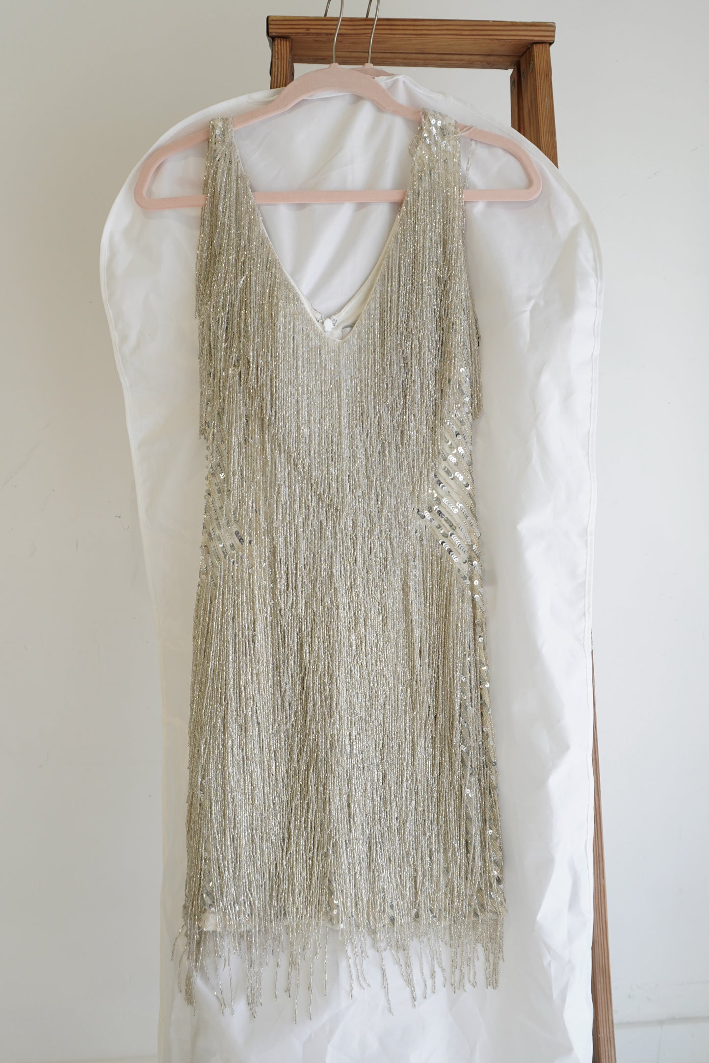 Nadine Merabi 'Sadie' Beaded Fringe Mini Dress, Size S