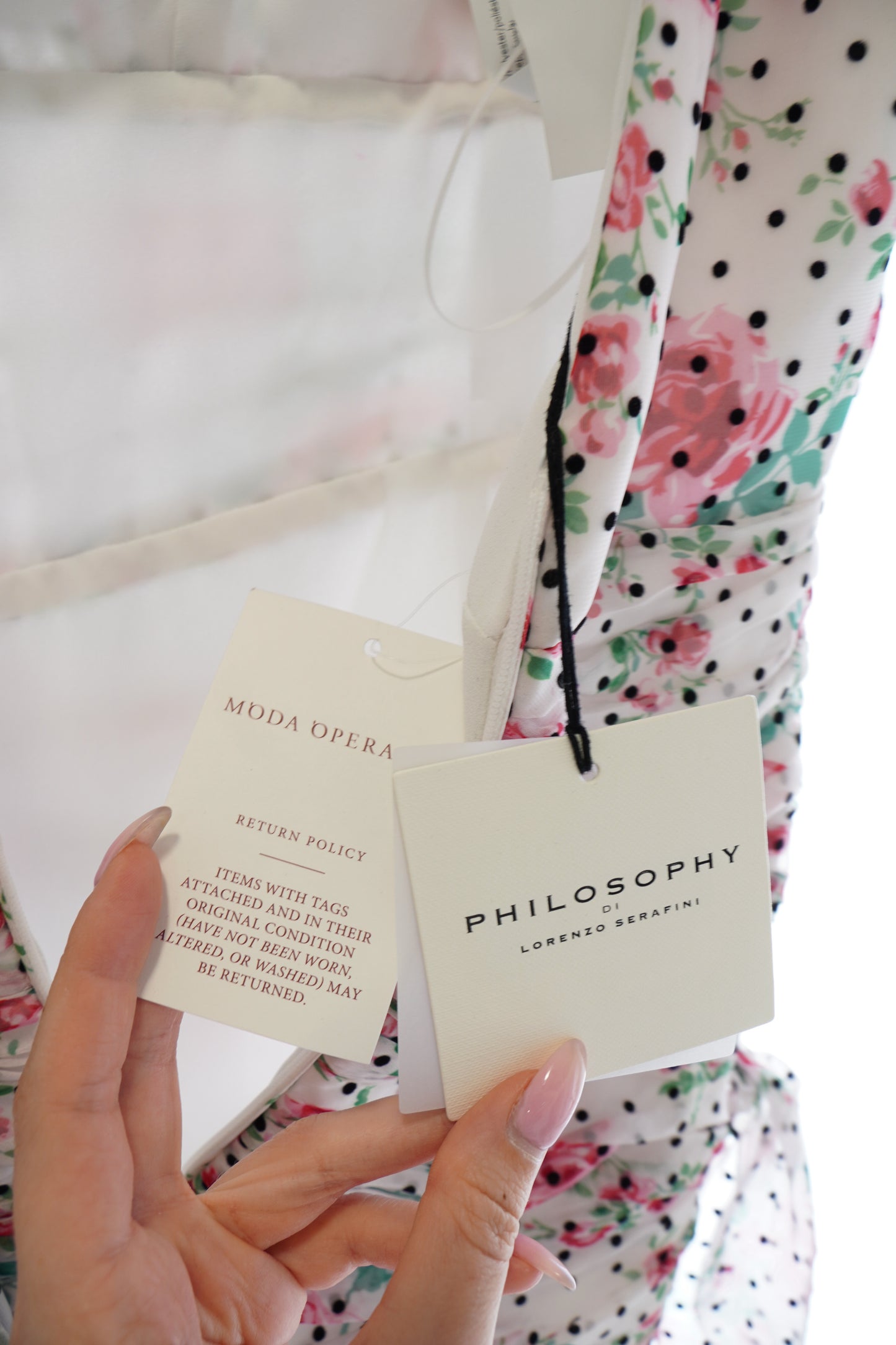 Philosophy di Lorenzo Serafini Floral Mini Dress with Train, Size XS