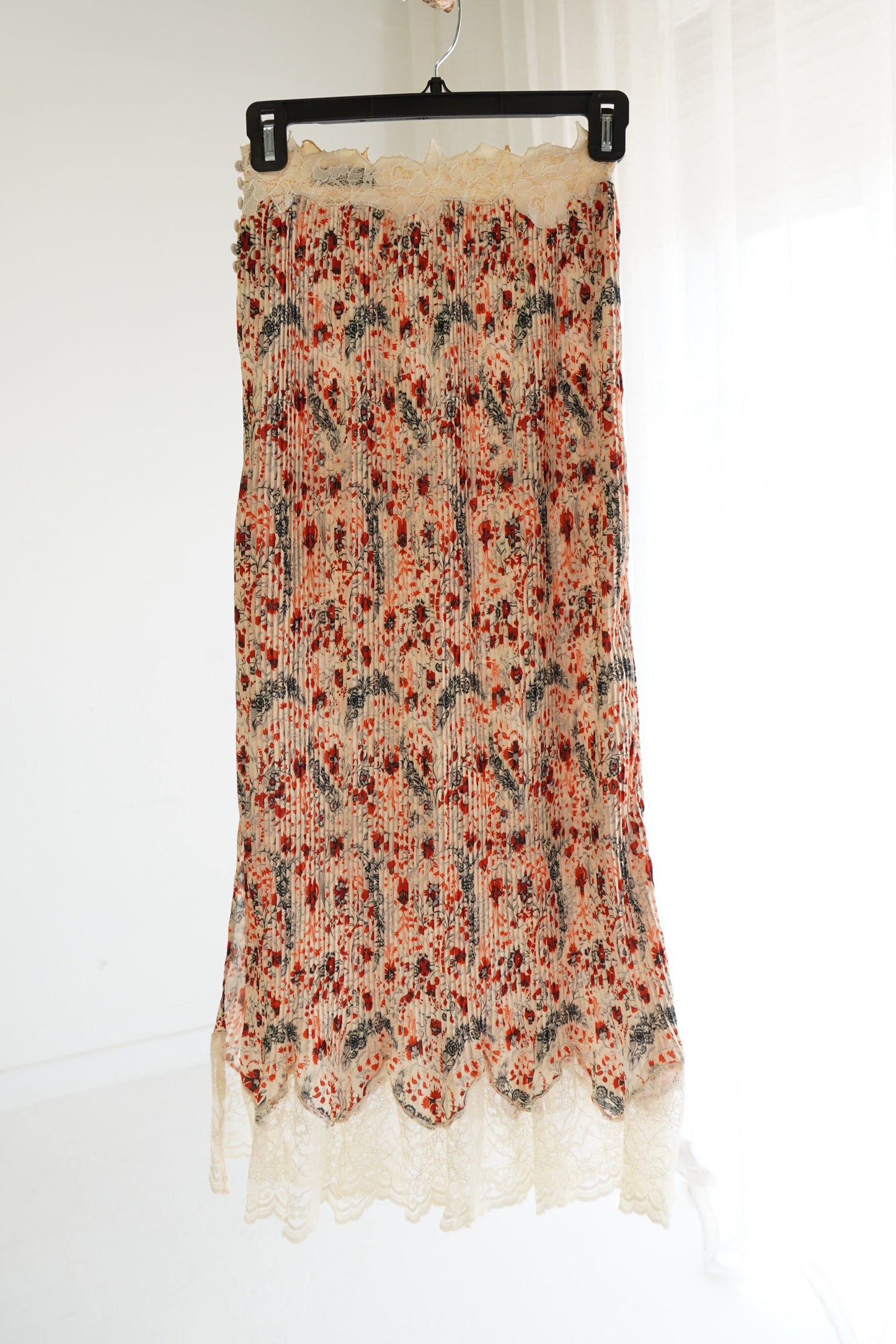 Rabanne floral lace midi skirt