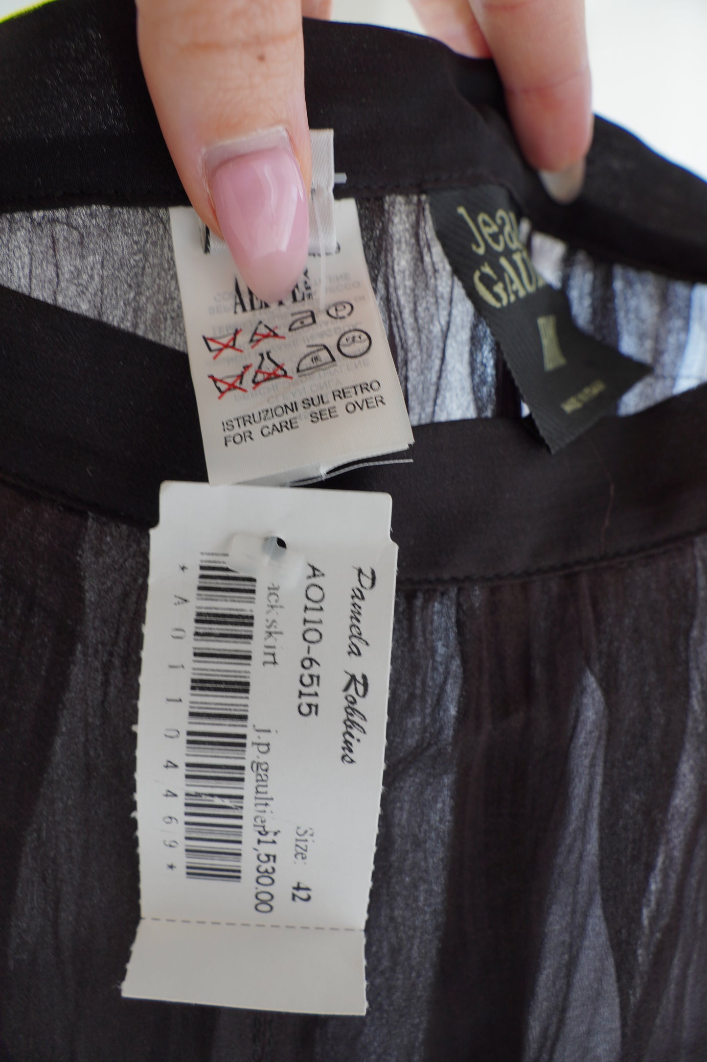 Vintage 2000s Jean Paul Gaultier Silk Paneled Skirt, Size Medium