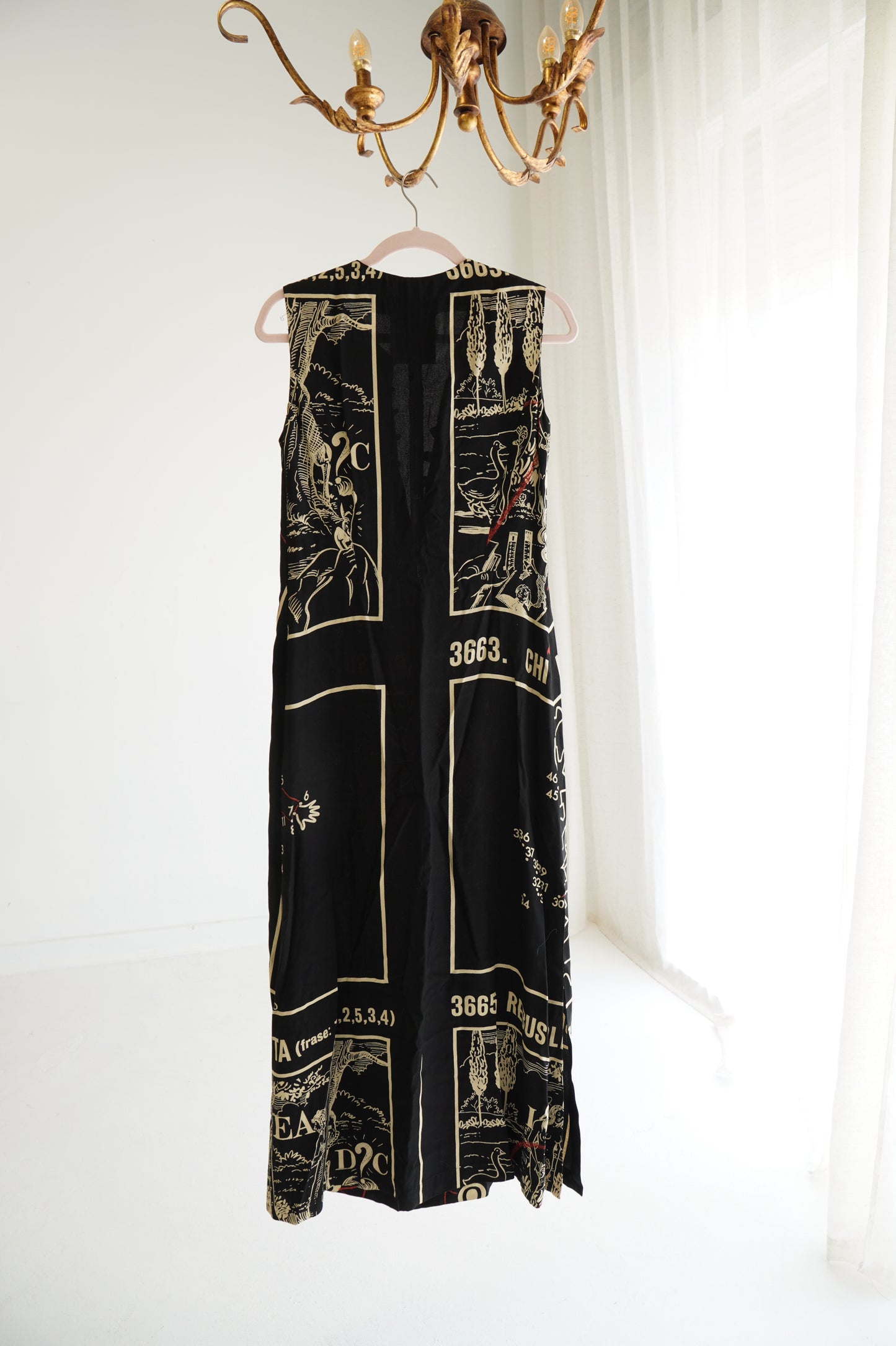 Vintage 1990s Moschino Cheap and Chic “Disegno Scomparso” Graphic Print Dress, Size M