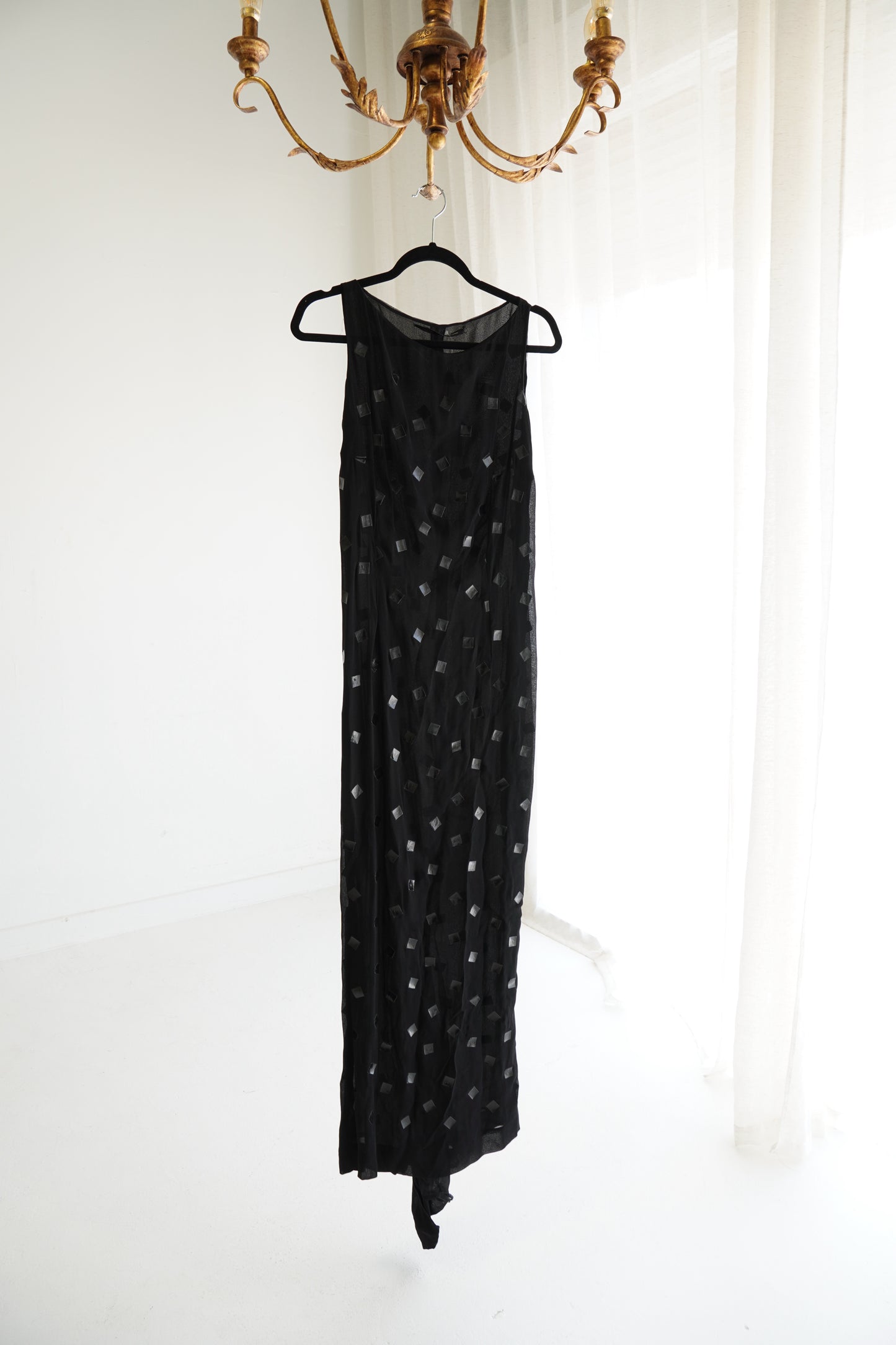 Vintage Gianfranco Ferré Black Embellished Evening Gown, Size Small