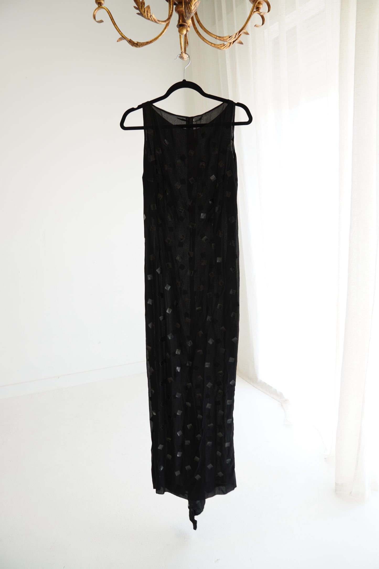 Vintage Gianfranco Ferré Black Embellished Evening Gown, Size Small