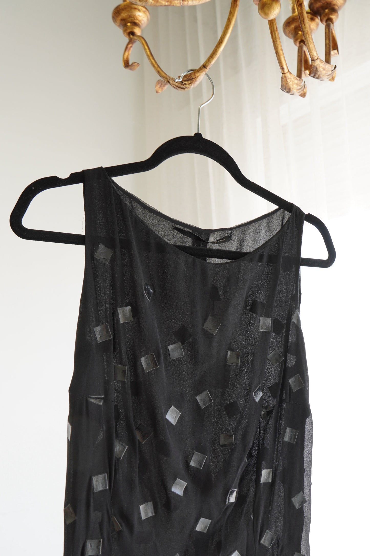 Vintage Gianfranco Ferré Black Embellished Evening Gown, Size Small