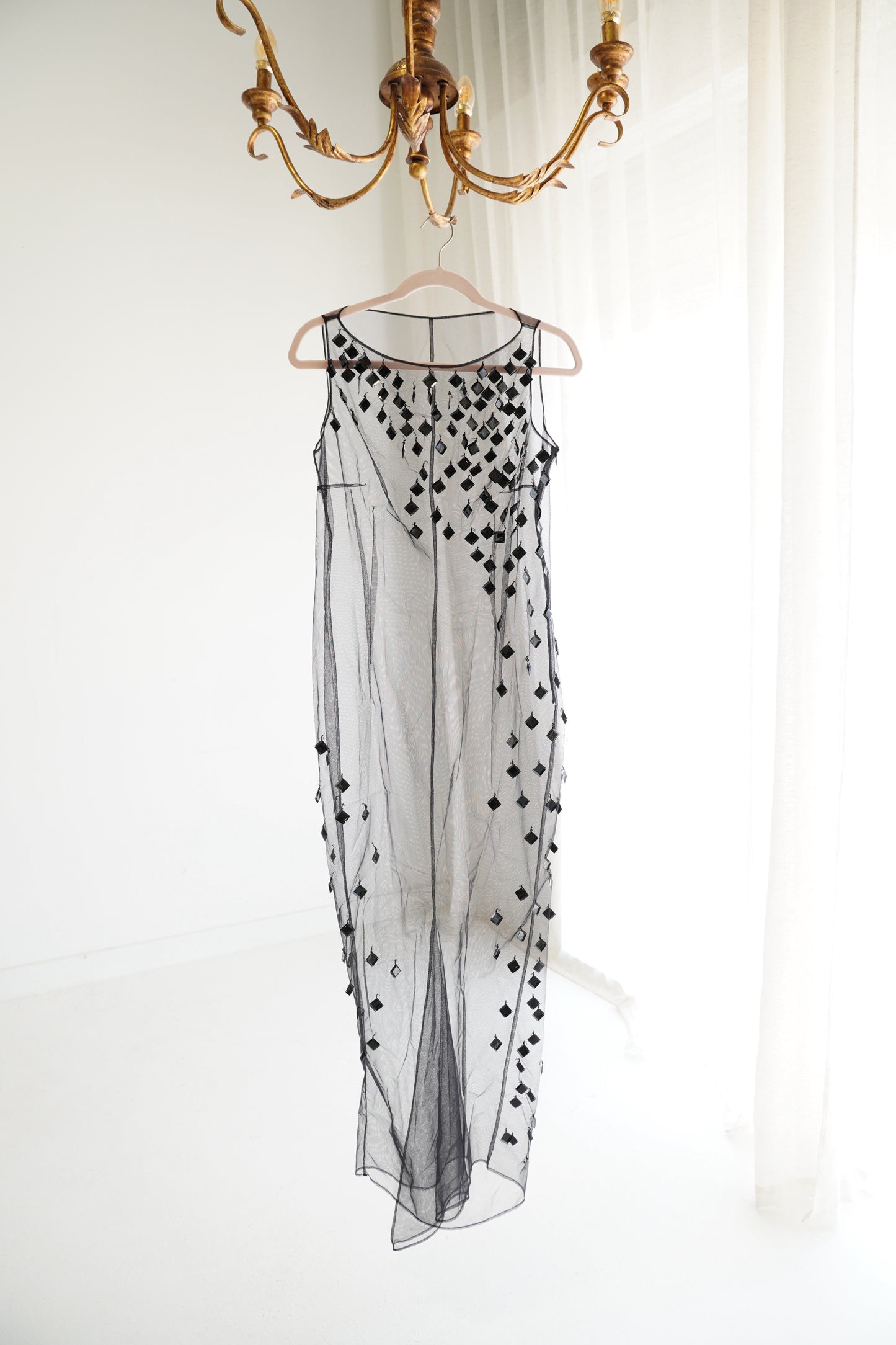 Vintage Gianfranco Ferré Black Embellished Evening Gown, Size Small