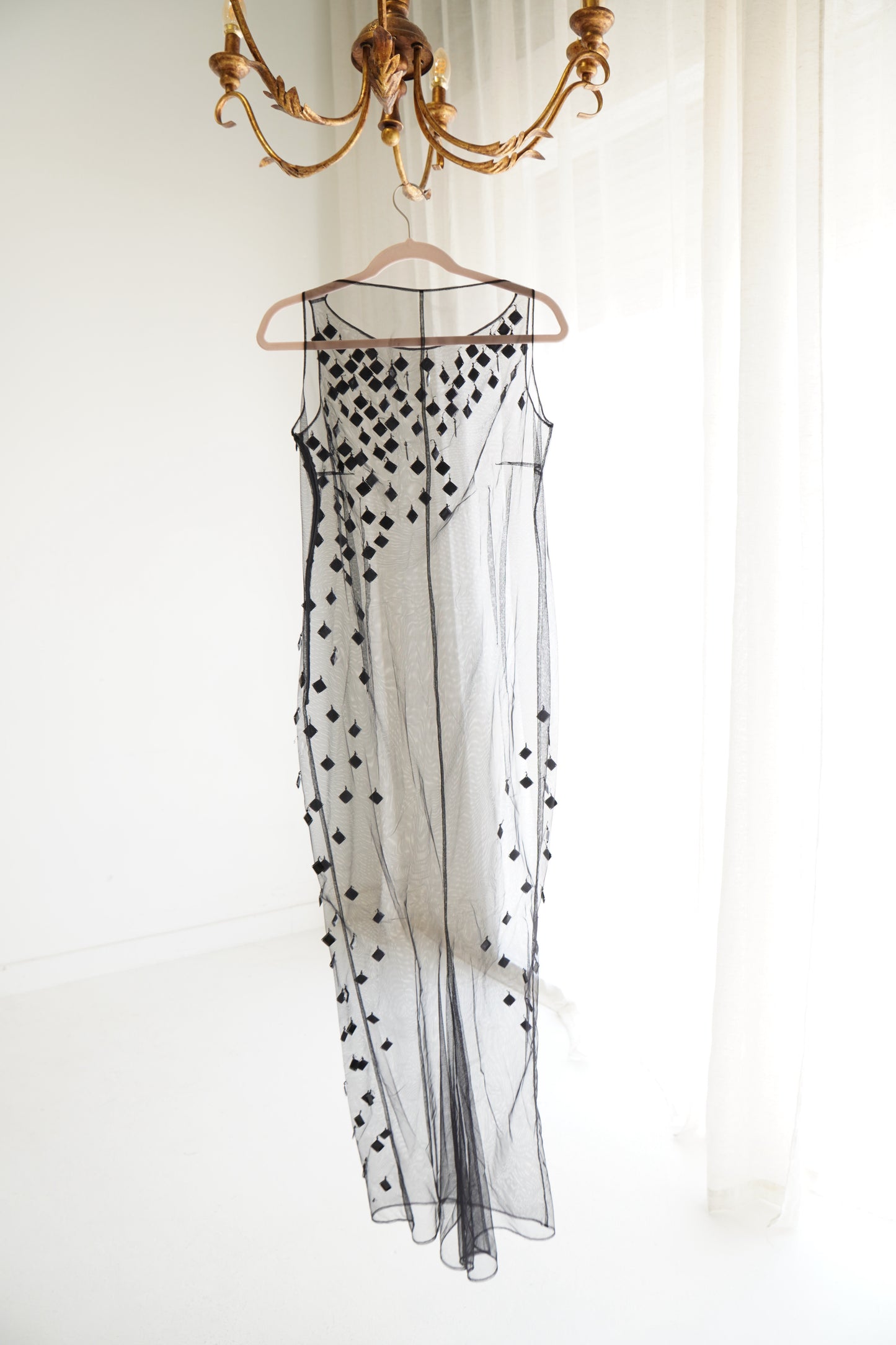 Vintage Gianfranco Ferré Black Embellished Evening Gown, Size Small
