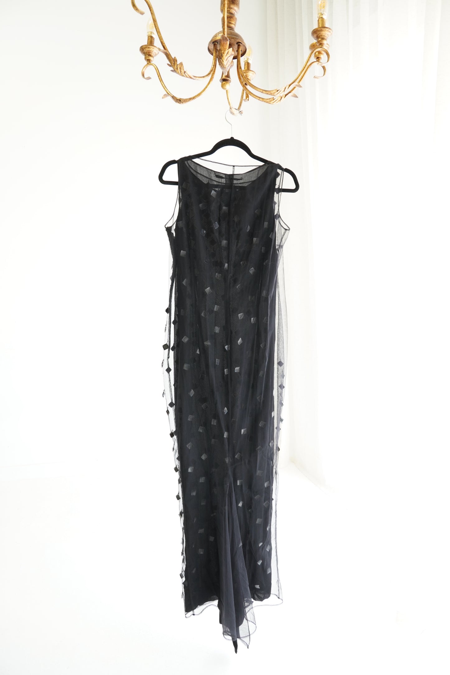 Vintage Gianfranco Ferré Black Embellished Evening Gown, Size Small