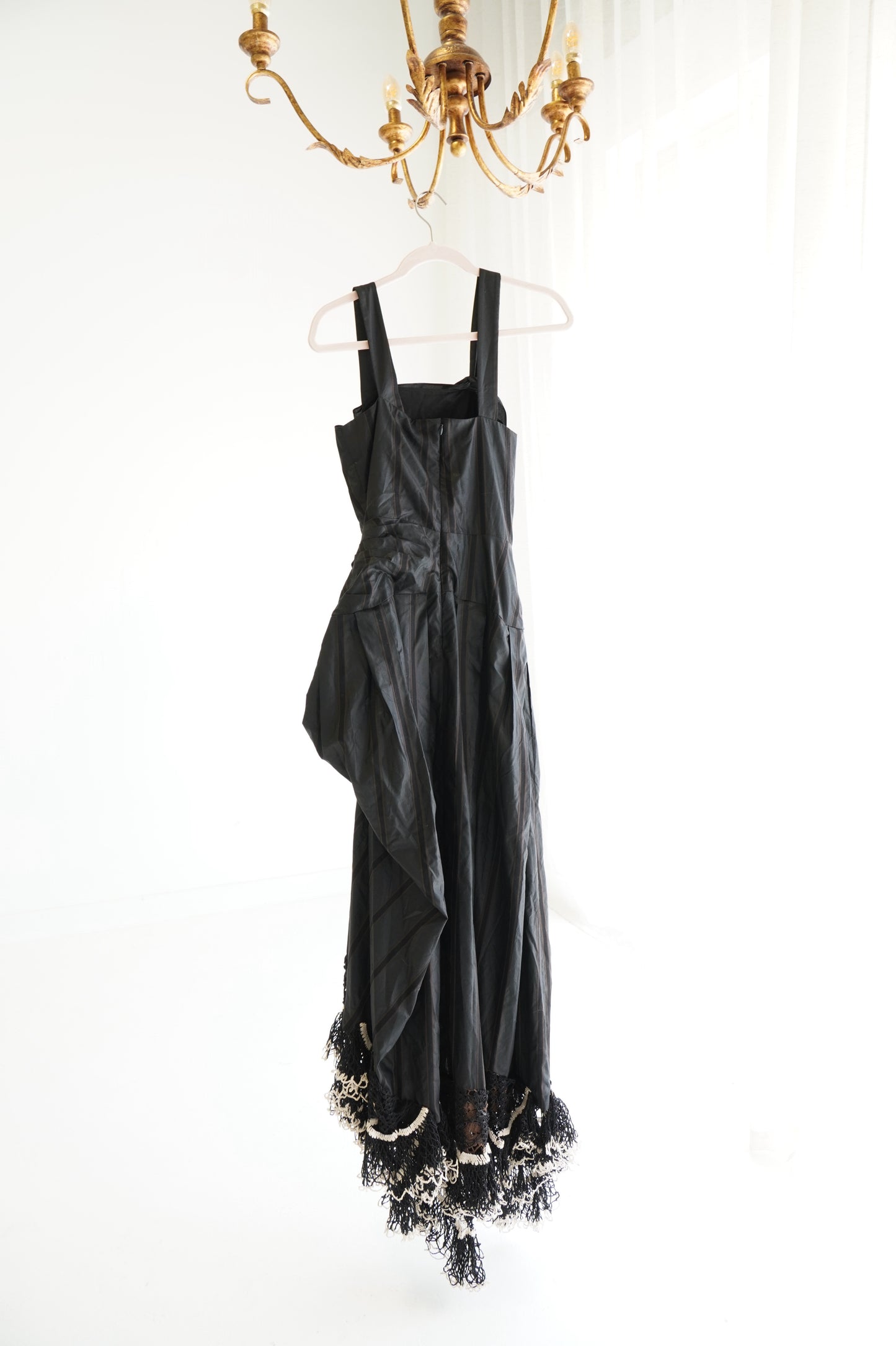 Diotima Crochet-Trimmed Striped Long Dress