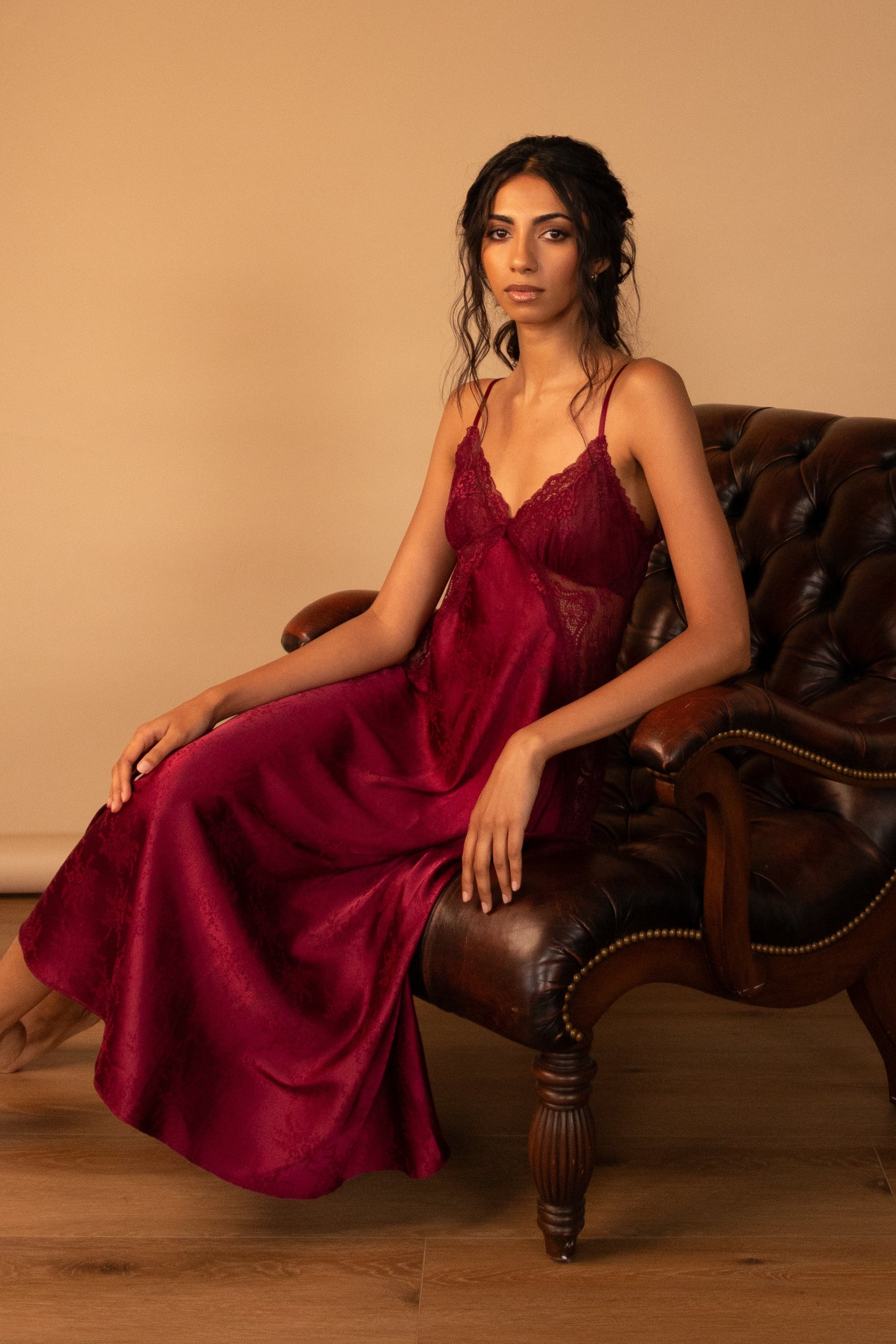 burgundy lace slip dress