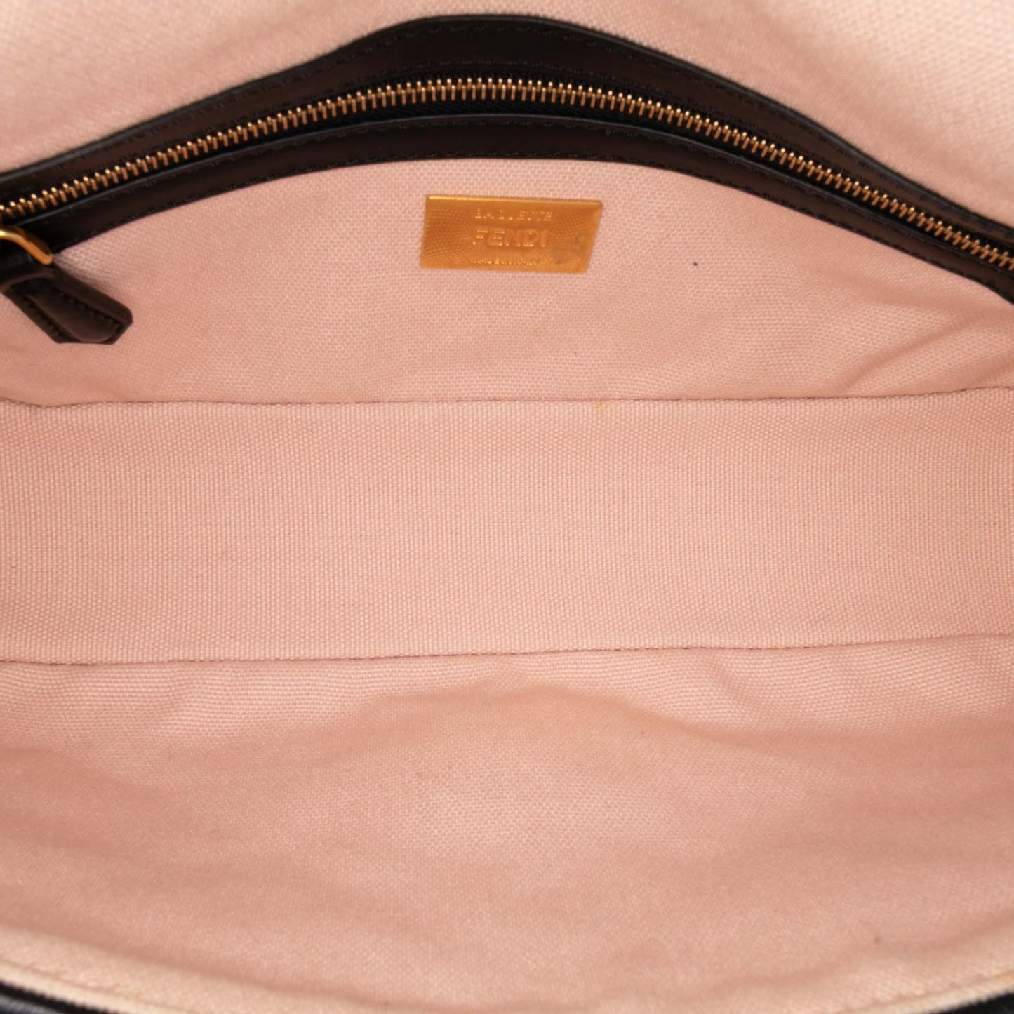 Fendi Zucca Embroidered Canvas Baguette in Blush Pink